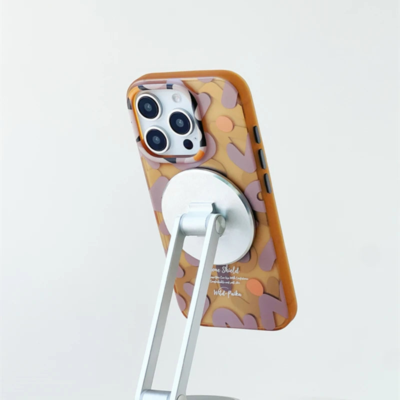 Premium MagSafe Magnetic iPhone Case — Matte Graffiti Pattern Shockproof Cover with Anti-Fingerprint Grip and Wireless Charging Compatibility