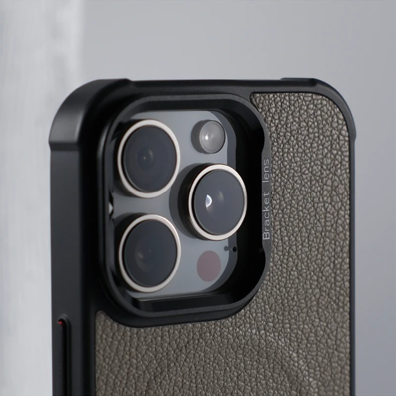 Premium MagSafe Magnetic iPhone Case — Metal Lens Kickstand, Leather Texture Grip, Shockproof Anti-Fingerprint Matte Protective Cover