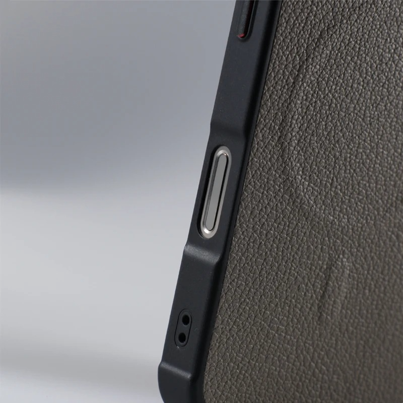 Premium MagSafe Magnetic iPhone Case — Metal Lens Kickstand, Leather Texture Grip, Shockproof Anti-Fingerprint Matte Protective Cover