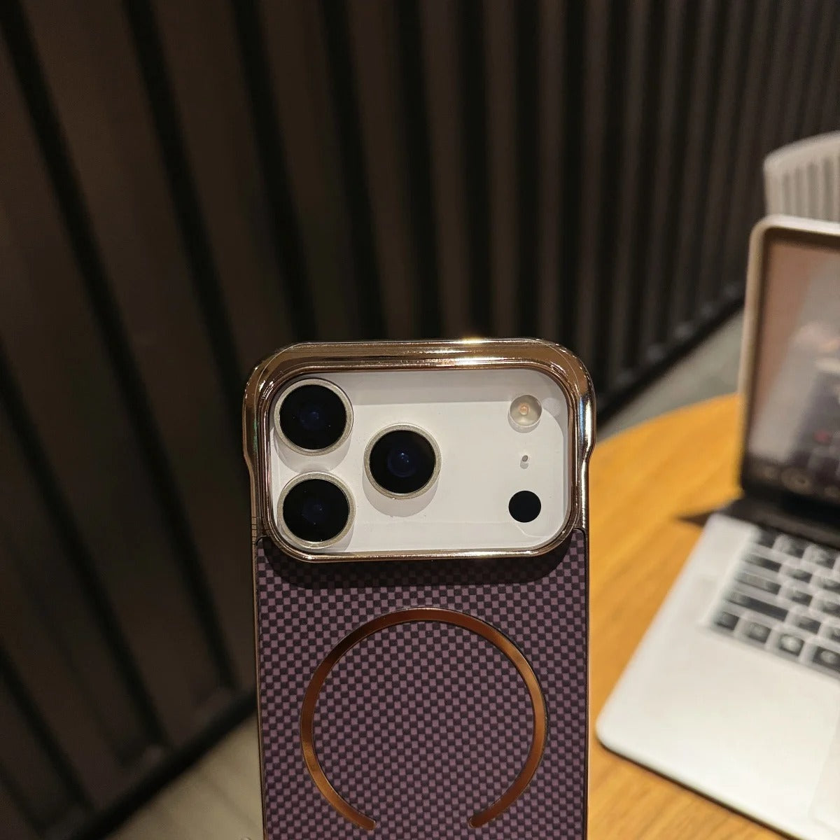 Premium iPhone Case — MagSafe Shockproof Frameless Carbon Fiber Textured Bumper Cover with Slim Durable Wireless-Charging Compatible Protection