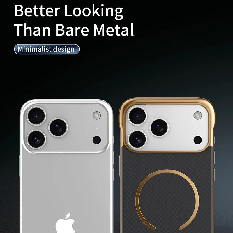 Premium iPhone Case — MagSafe Shockproof Frameless Carbon Fiber Textured Bumper Cover with Slim Durable Wireless-Charging Compatible Protection