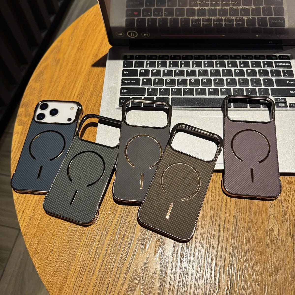 Premium iPhone Case — MagSafe Shockproof Frameless Carbon Fiber Textured Bumper Cover with Slim Durable Wireless-Charging Compatible Protection