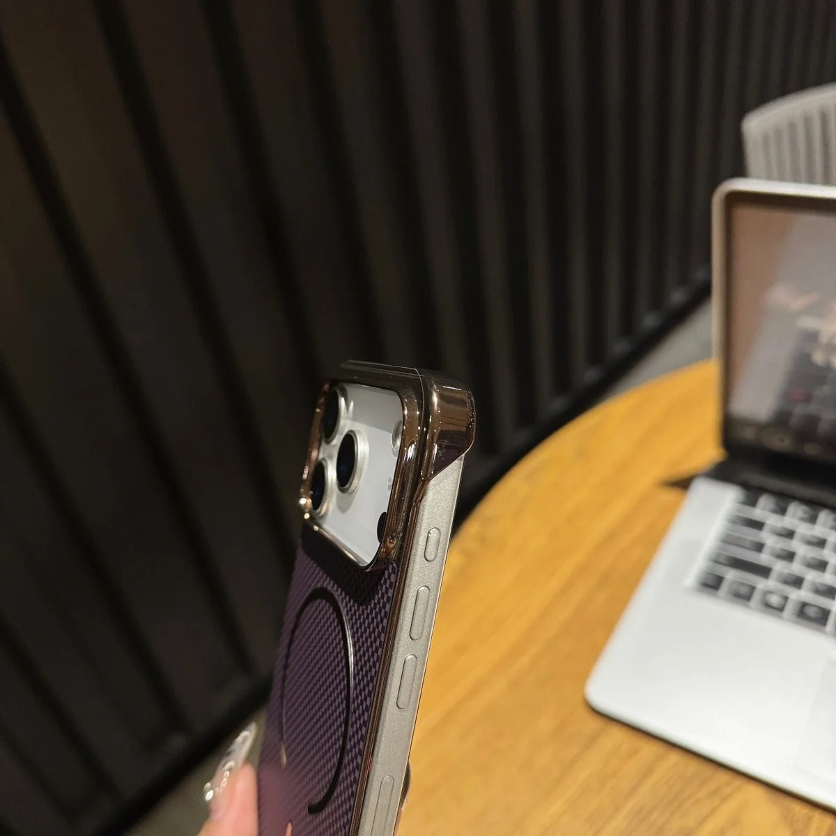 Premium iPhone Case — MagSafe Shockproof Frameless Carbon Fiber Textured Bumper Cover with Slim Durable Wireless-Charging Compatible Protection