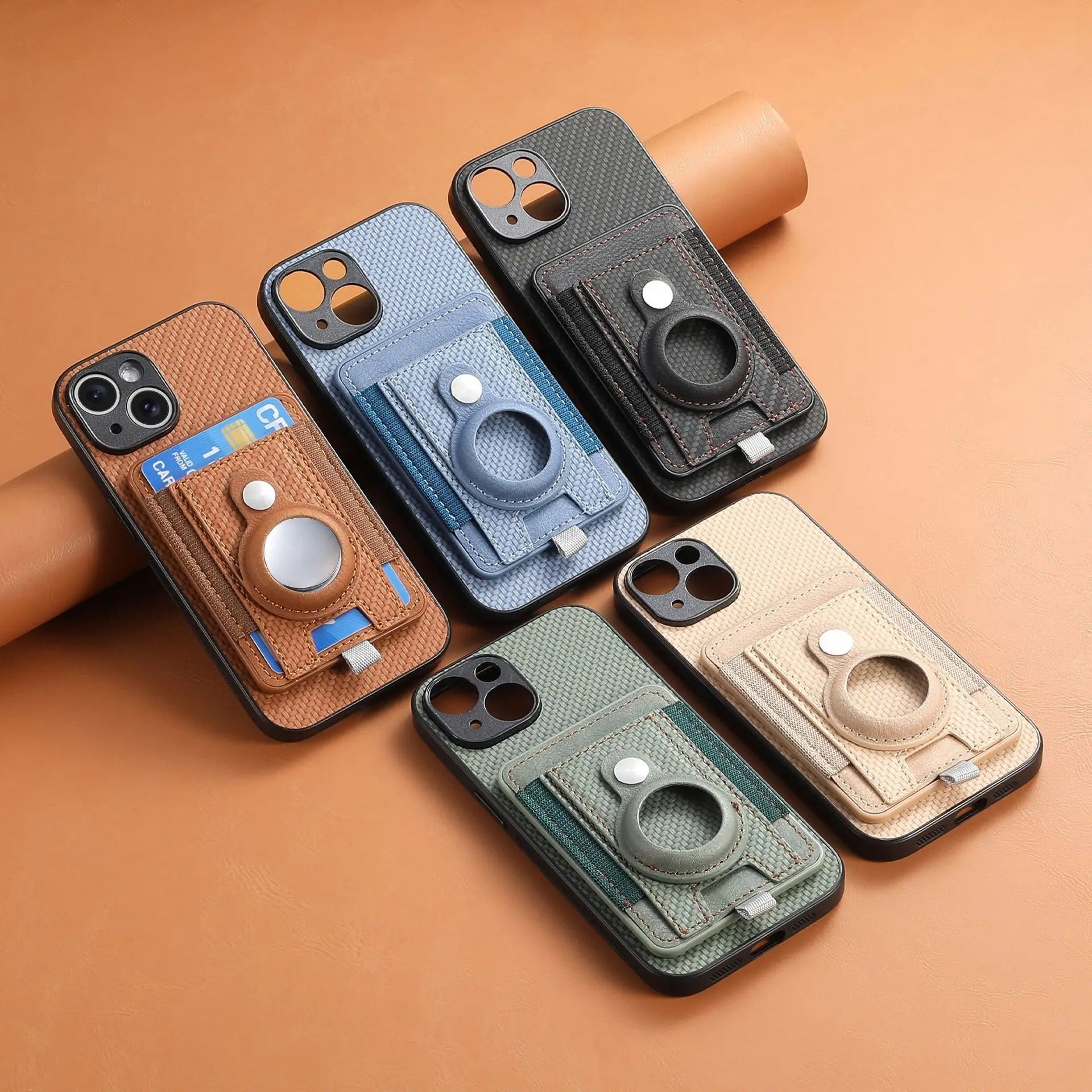 Premium iPhone Case — MagSafe Magnetic Wallet Cover with AirTag Card Holder, Shock-Resistant Anti-Scratch Non-Slip PC+TPU Design