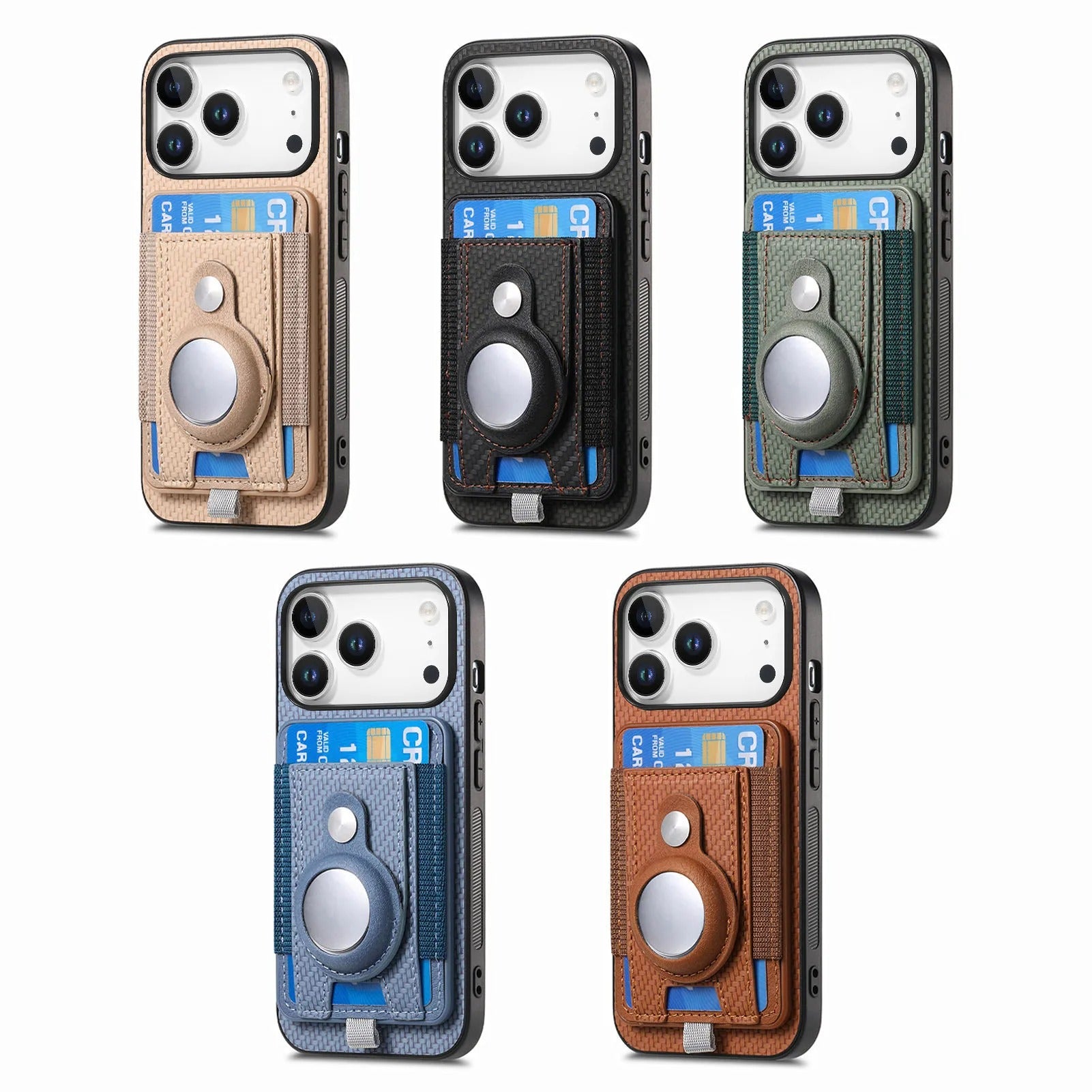 Premium iPhone Case — MagSafe Magnetic Wallet Cover with AirTag Card Holder, Shock-Resistant Anti-Scratch Non-Slip PC+TPU Design