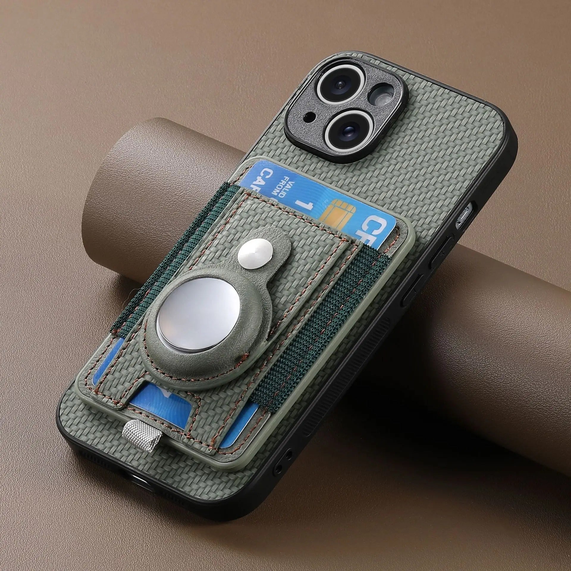 Premium iPhone Case — MagSafe Magnetic Wallet Cover with AirTag Card Holder, Shock-Resistant Anti-Scratch Non-Slip PC+TPU Design