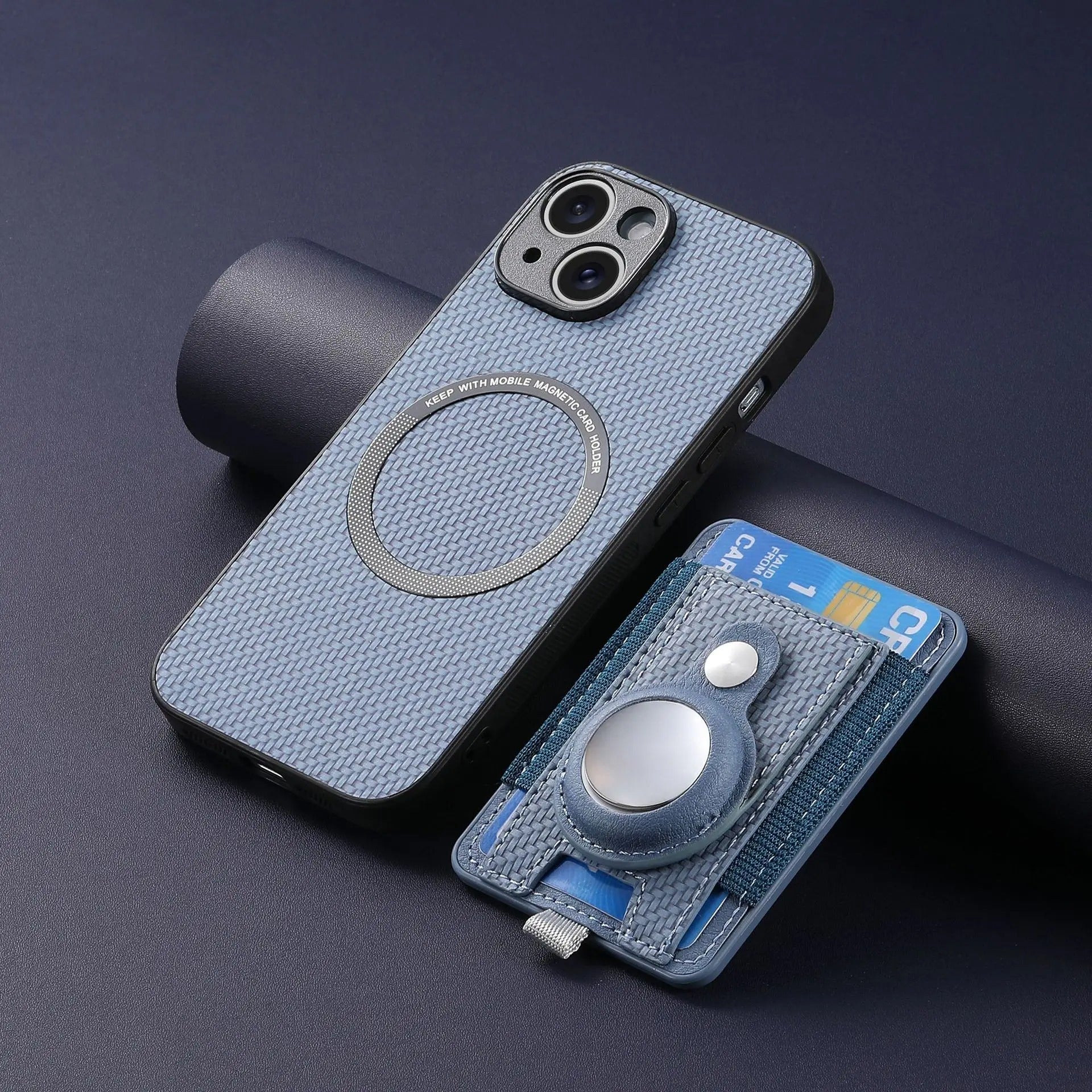 Premium iPhone Case — MagSafe Magnetic Wallet Cover with AirTag Card Holder, Shock-Resistant Anti-Scratch Non-Slip PC+TPU Design