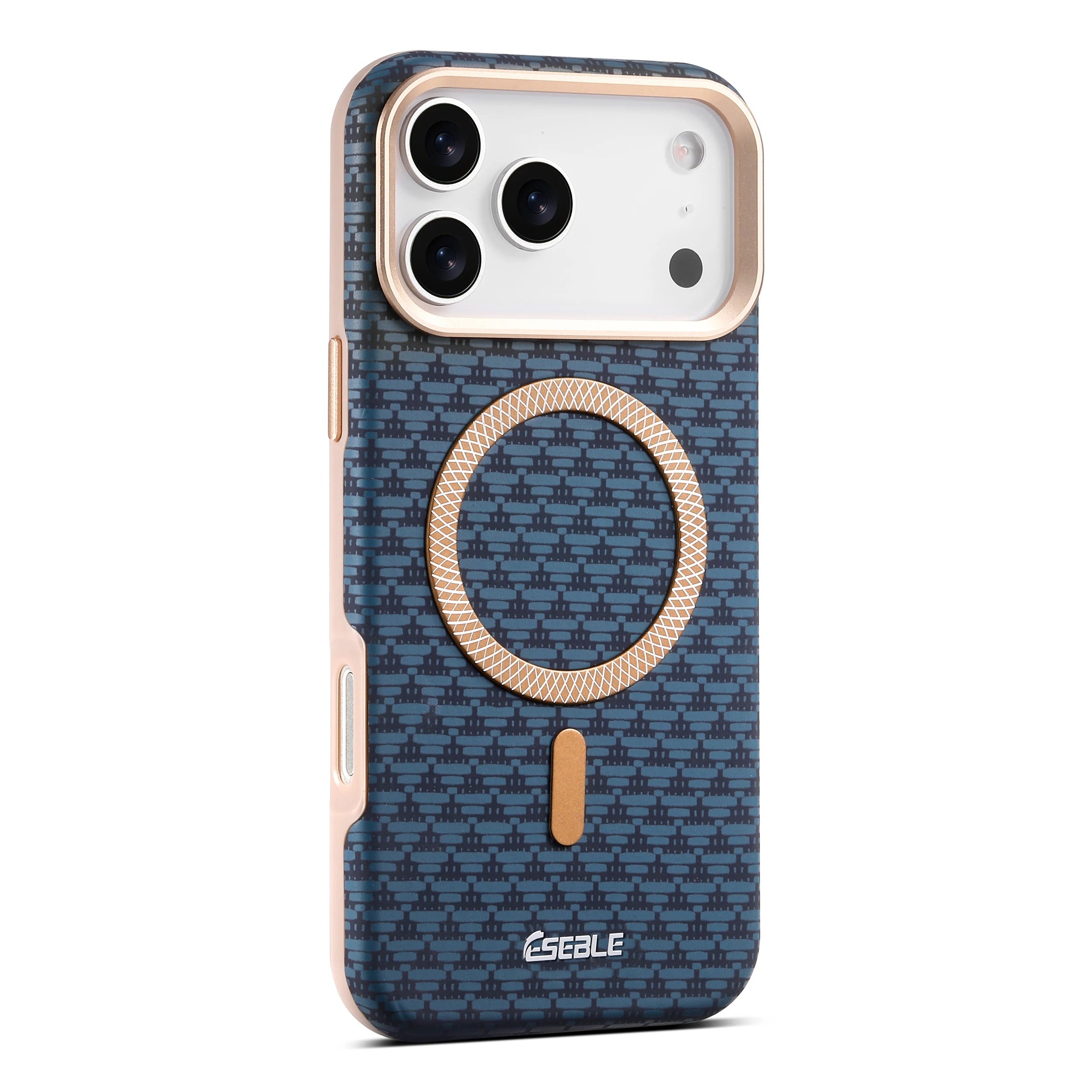 Premium Magnetic Leather iPhone Case MagSafe Compatible Shockproof Fiber Texture Cover with Anti-Fingerprint Grip & Wireless Charging Support