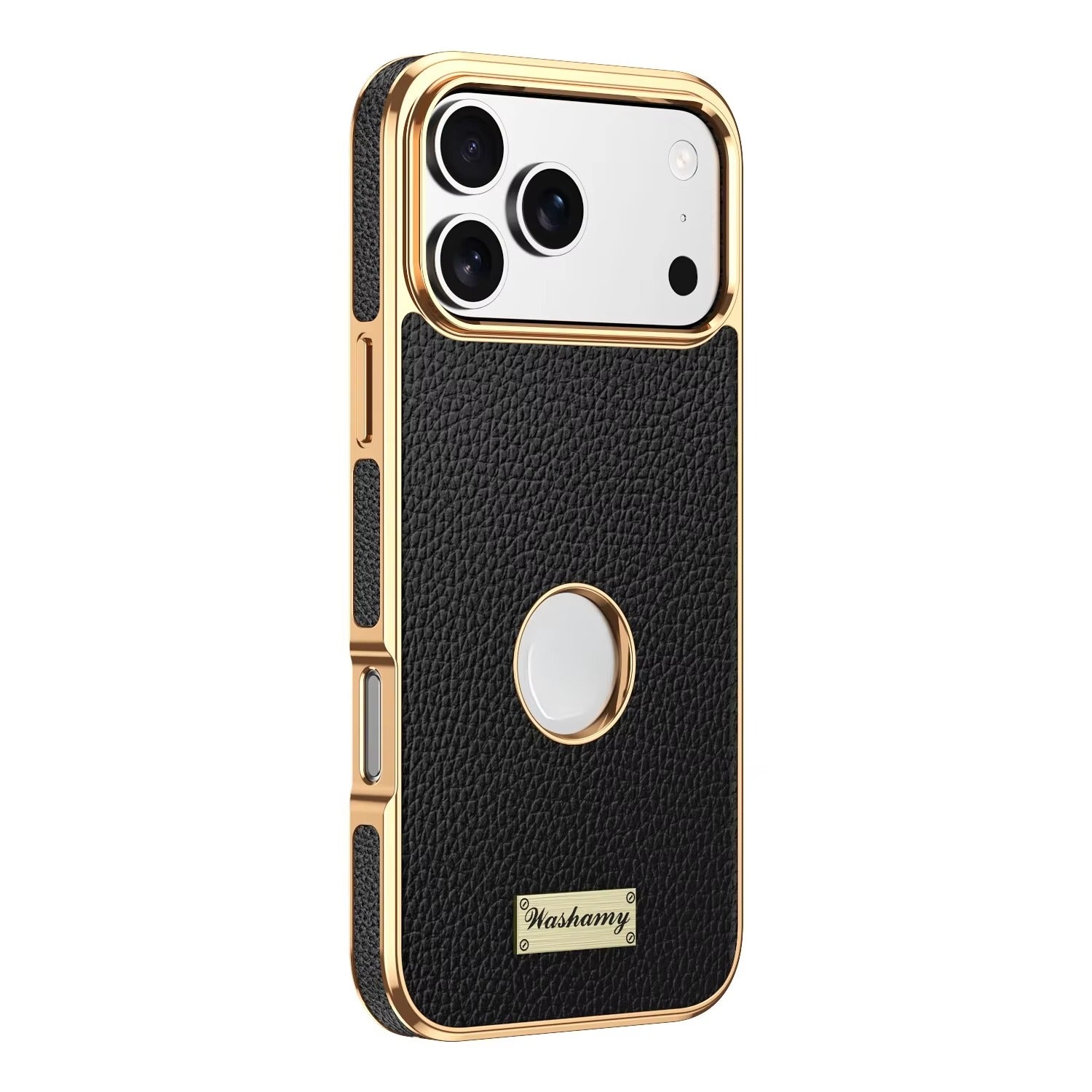 Premium iPhone Case — Magnetic Leather Cowhide Lychee Texture Slim Protective Cover with Anti-Fingerprint Grip