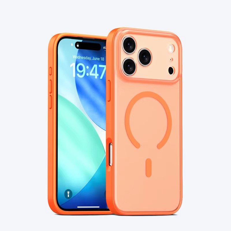 Premium Magnetic iPhone Case — Matte Translucent Skin-Feel Cover with MagSafe Wireless Charging, Shockproof Anti-Fingerprint PC+TPU Design