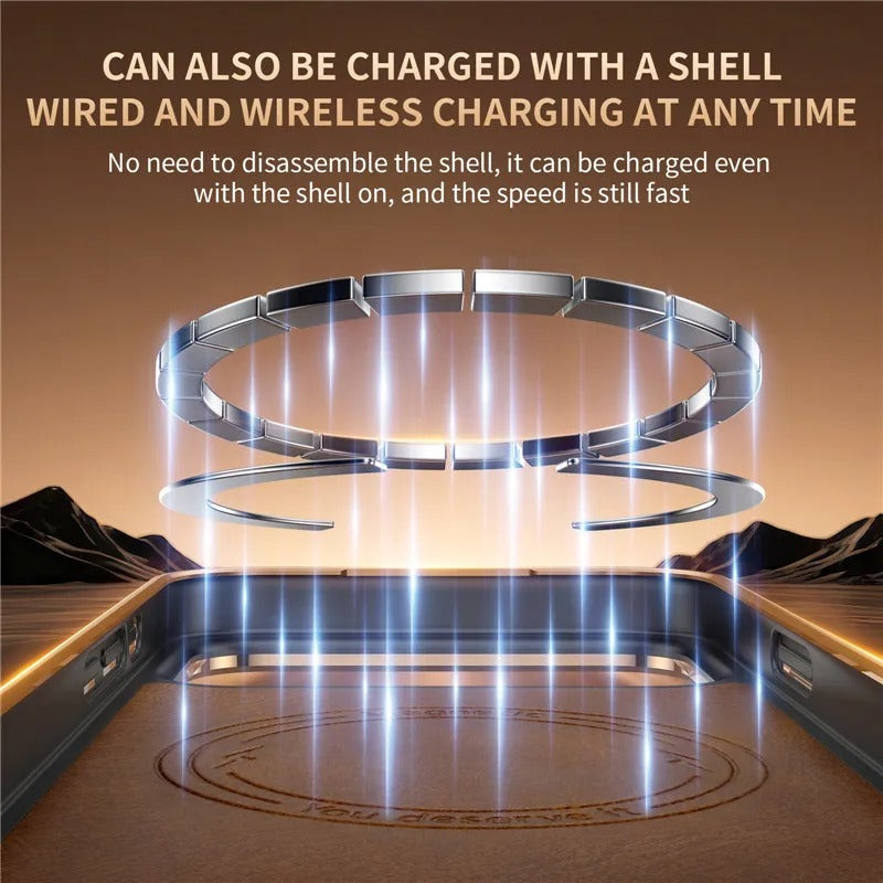 Premium Magnetic iPhone Case with Retro Oil-Wax Leather — Strong Metal Button Grip, Shockproof Full-Coverage Plating, Anti-Fingerprint & Scratch-Resistant Design