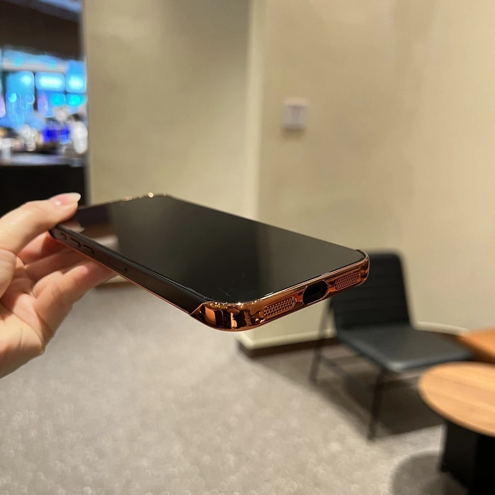 Premium iPhone Case — Plating Frameless Slim Transparent PC Cover for MagSafe with Borderless Design, Camera Protection, Anti-Fingerprint, Anti-Scratch, Dustproof