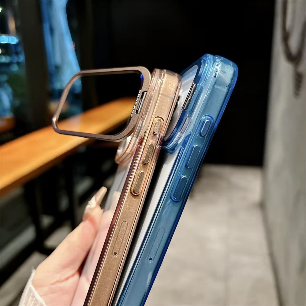 Premium Shockproof Clear iPhone Case MagSafe Compatible — Crystal Transparent Hard PC Bumper with Camera Lens Stand Armor Protection