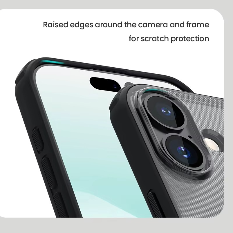 Premium Shockproof iPhone Case — Airbag Drop Protection, Anti-Scratch Frosted PC+TPU Tough Cover with Non-Slip Texture and Raised Edges