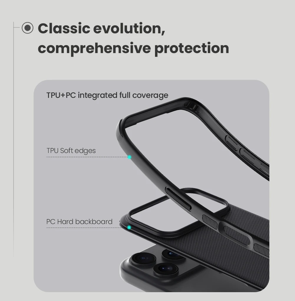 Premium Shockproof iPhone Case — Airbag Drop Protection, Anti-Scratch Frosted PC+TPU Tough Cover with Non-Slip Texture and Raised Edges