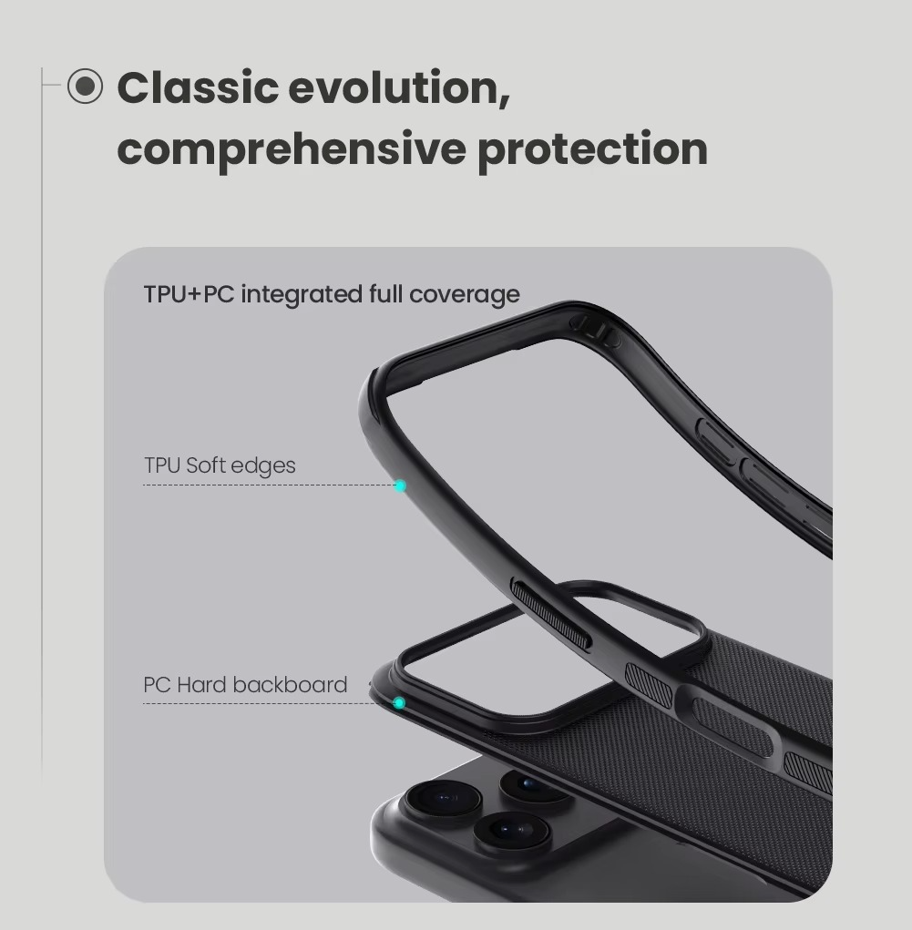 Premium Shockproof iPhone Case — Airbag Drop Protection, Anti-Scratch Frosted PC+TPU Tough Cover with Non-Slip Texture and Raised Edges