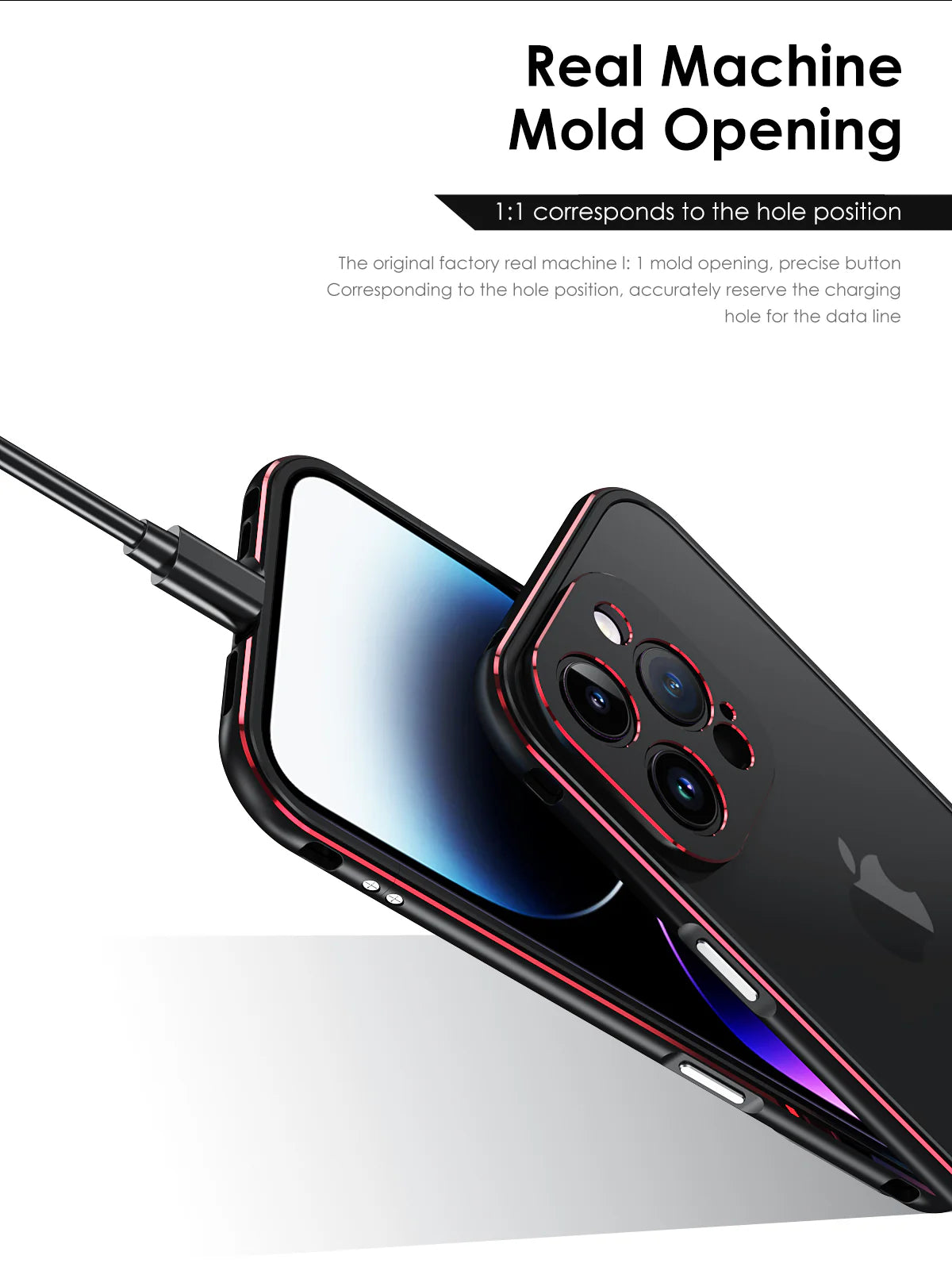 Premium iPhone Bumper Case Aluminum Metal Frame — Slim Protective Cover with Camera Protector, Shockproof Heavy Duty Anti-Scratch Design