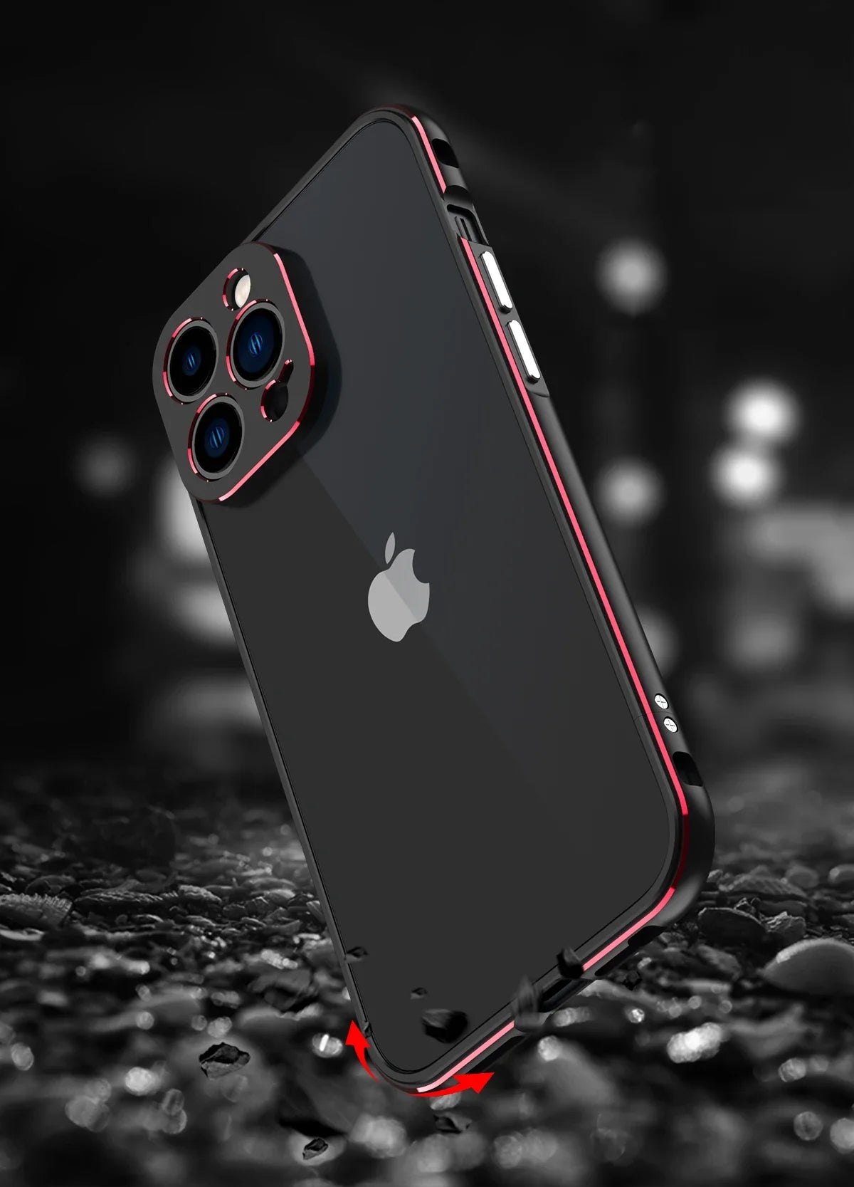 Premium iPhone Bumper Case Aluminum Metal Frame — Slim Protective Cover with Camera Protector, Shockproof Heavy Duty Anti-Scratch Design