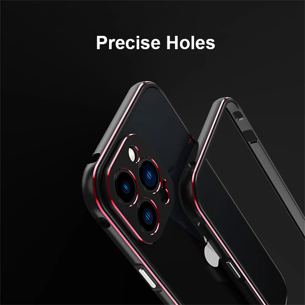 Premium iPhone Bumper Case Aluminum Metal Frame — Slim Protective Cover with Camera Protector, Shockproof Heavy Duty Anti-Scratch Design
