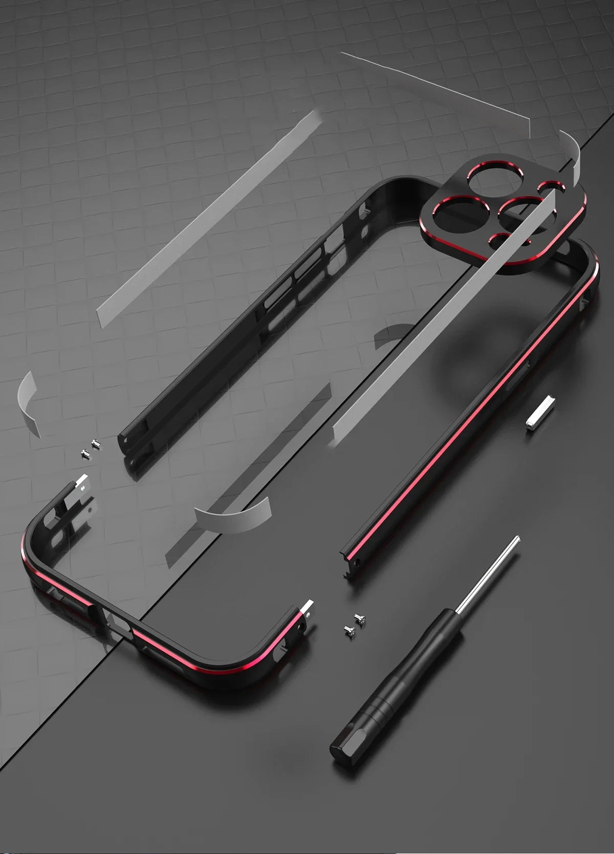 Premium iPhone Bumper Case Aluminum Metal Frame — Slim Protective Cover with Camera Protector, Shockproof Heavy Duty Anti-Scratch Design