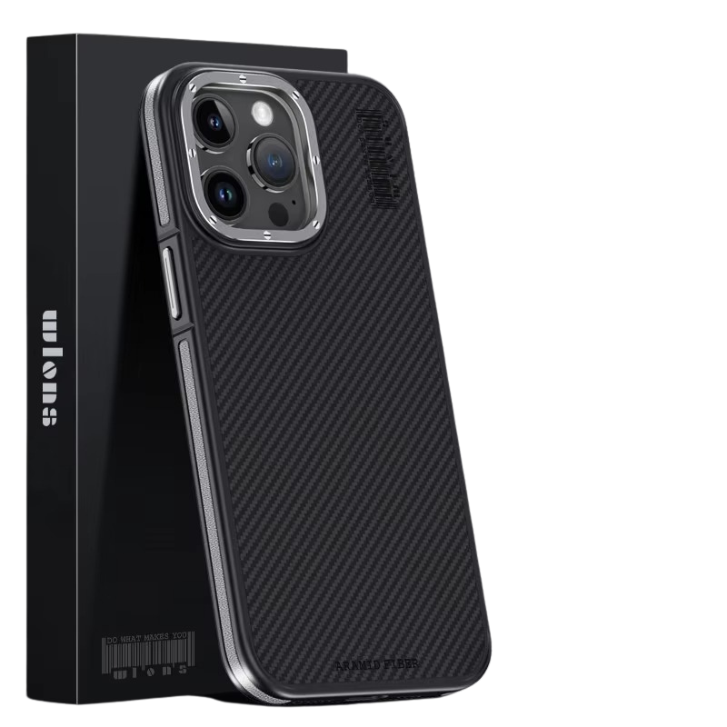 Premium iPhone Case 600D Kevlar Aramid Fiber — MagSafe Magnetic Wireless Charging Compatible Cover, Ultra-Slim Shockproof Anti-Fingerprint Scratch-Resistant Design