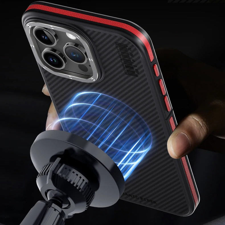 Premium iPhone Case 600D Kevlar Aramid Fiber — MagSafe Magnetic Wireless Charging Compatible Cover, Ultra-Slim Shockproof Anti-Fingerprint Scratch-Resistant Design
