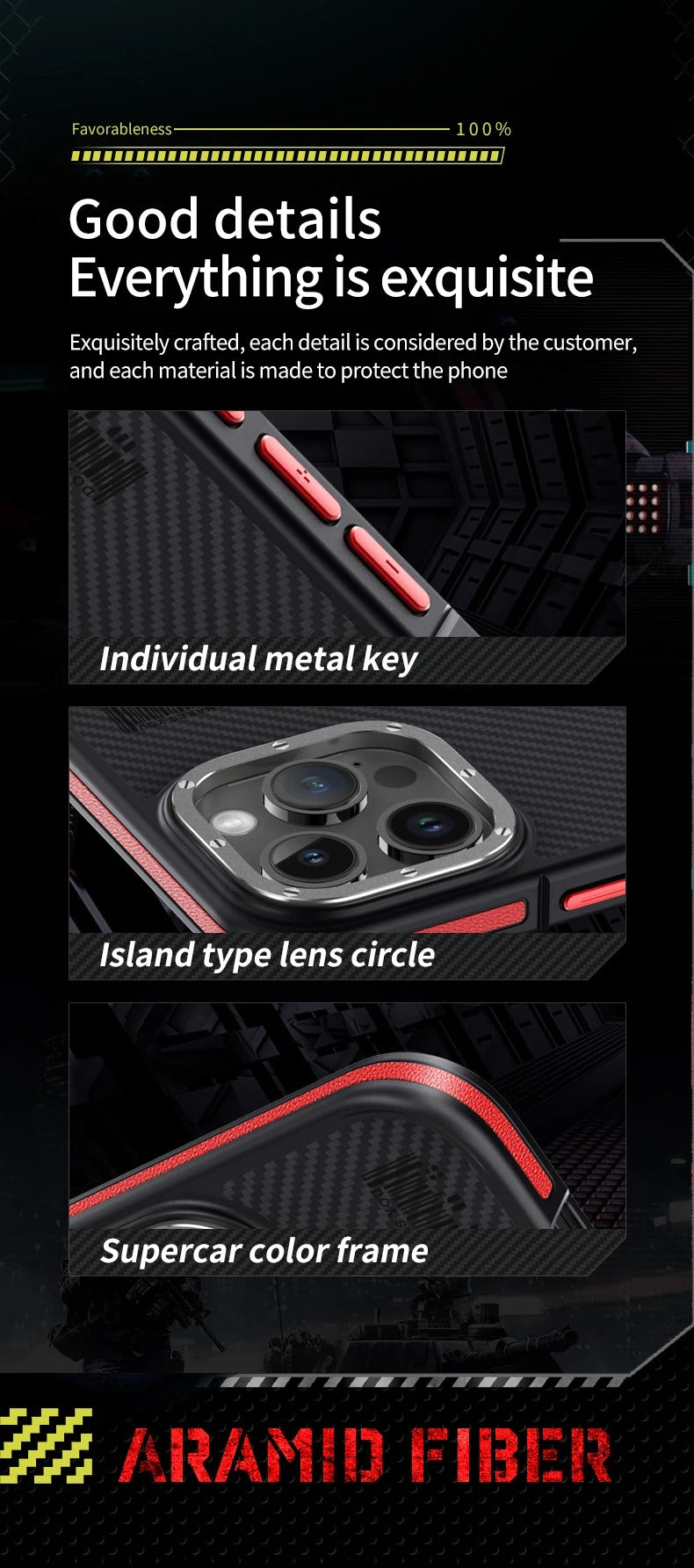 Premium iPhone Case Kevlar Carbon Fiber Cover — Magnetic Wireless Charging Compatible, Shockproof Heavy Duty Protection, Matte Anti-Fingerprint Design