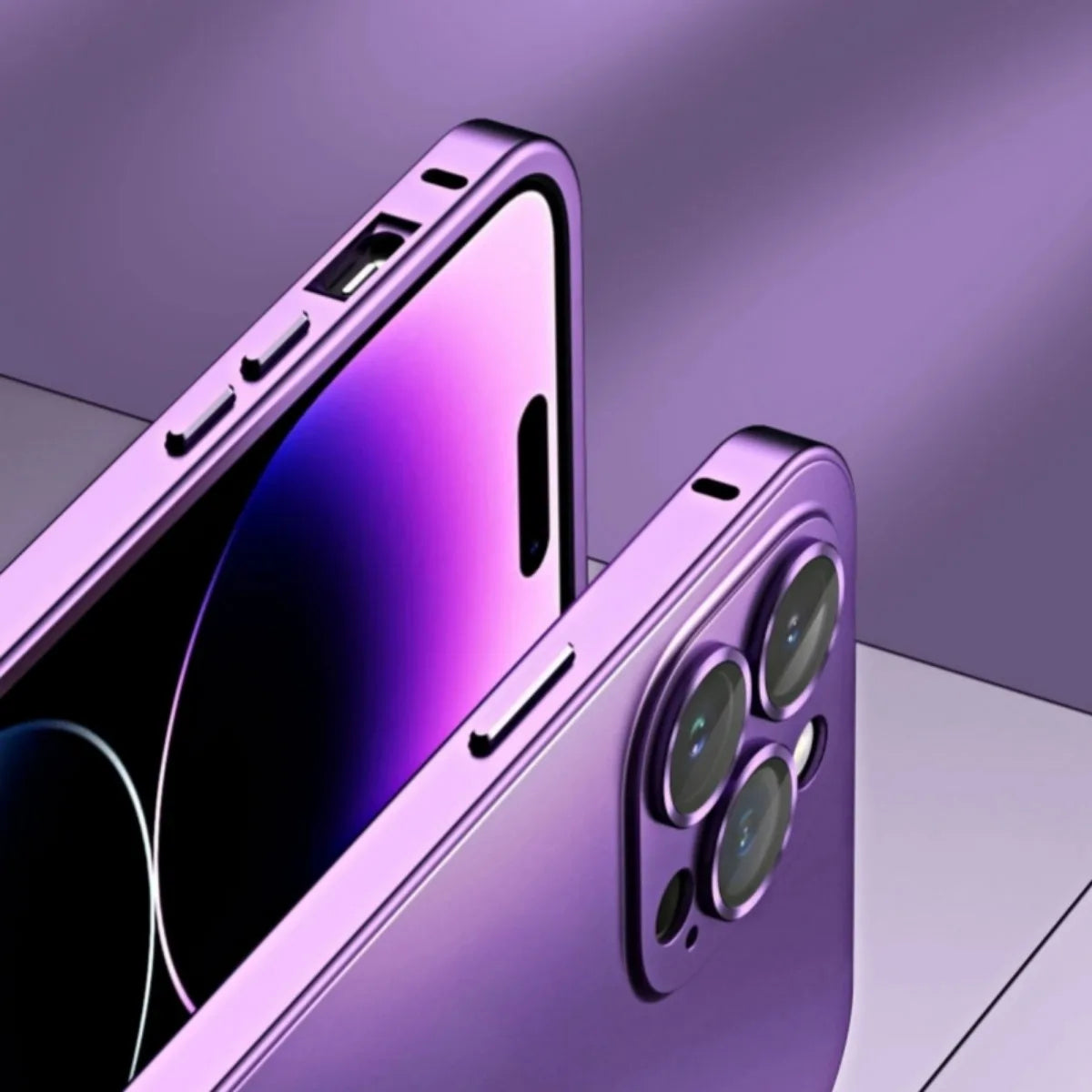 Premium iPhone Case Magnetic Aluminum Alloy Frame — Frosted PC Back Cover, Slim Shockproof Protective Shell, Lightweight Scratch-Resistant Metal Design