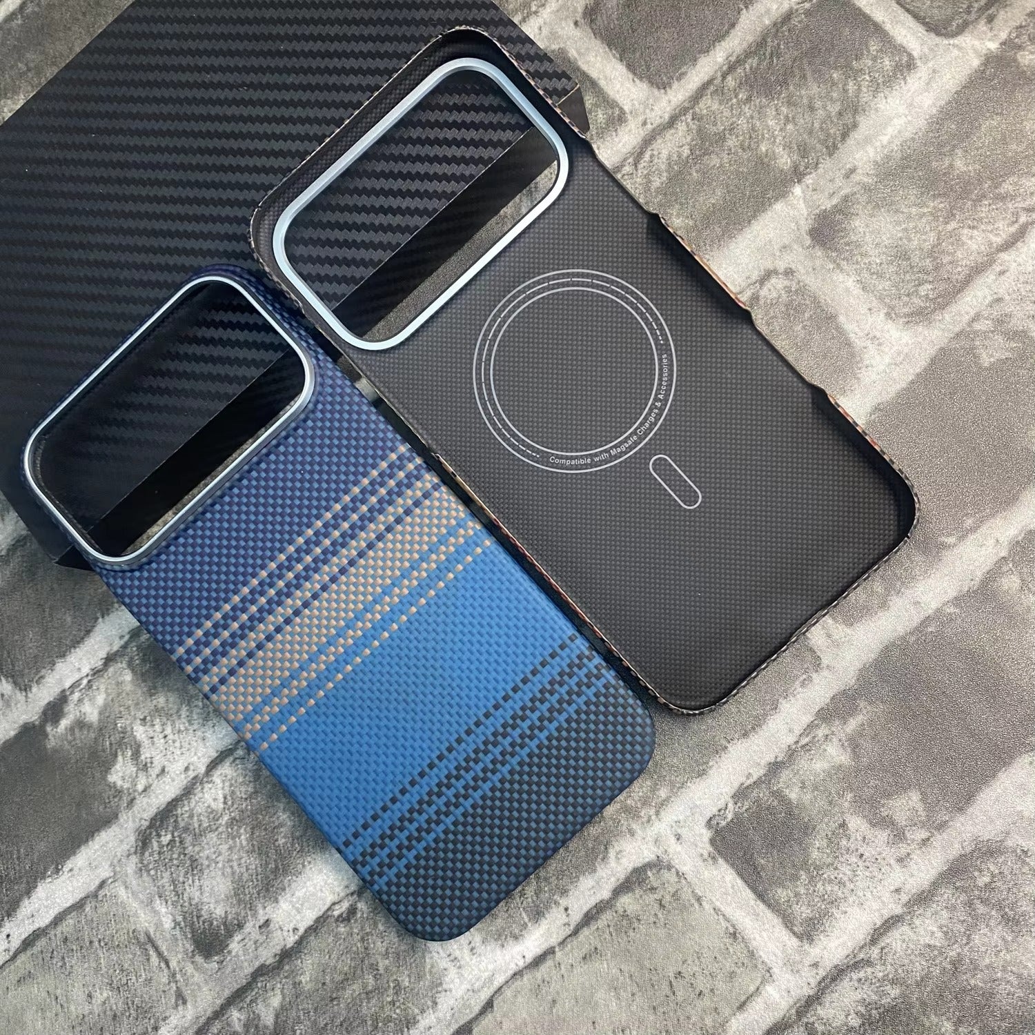 Premium iPhone Case — 100% Kevlar Aramid Carbon Fiber MagSafe Cover with Ultra-Thin Full-Coverage Protection, Matte Anti-Scratch Finish & Raised Screen/Lens Guards