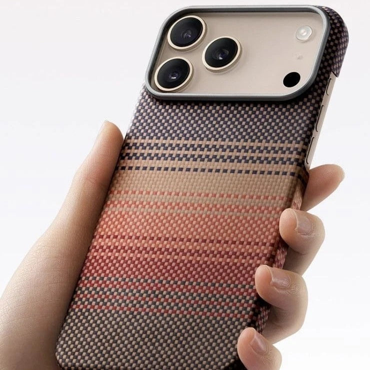 Premium iPhone Case — 100% Kevlar Aramid Carbon Fiber MagSafe Cover with Ultra-Thin Full-Coverage Protection, Matte Anti-Scratch Finish & Raised Screen/Lens Guards