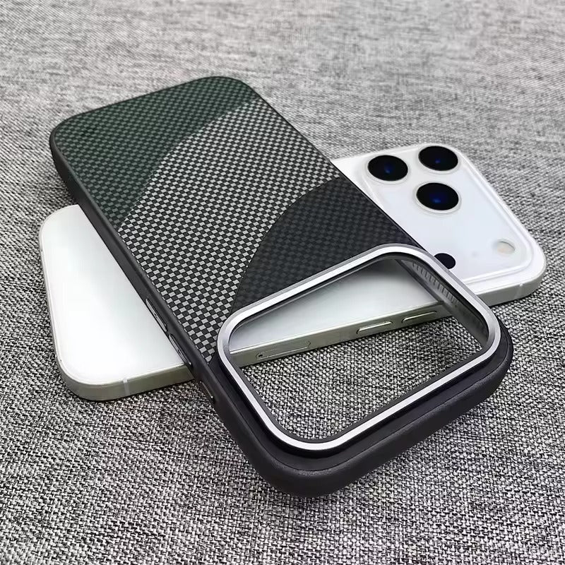 Luxury iPhone Case — Leather Plating Cover with Soft TPU Edges, Shockproof Anti-Scratch Design, Ultra-Thin Plated Frame & Full Camera Lens Protection