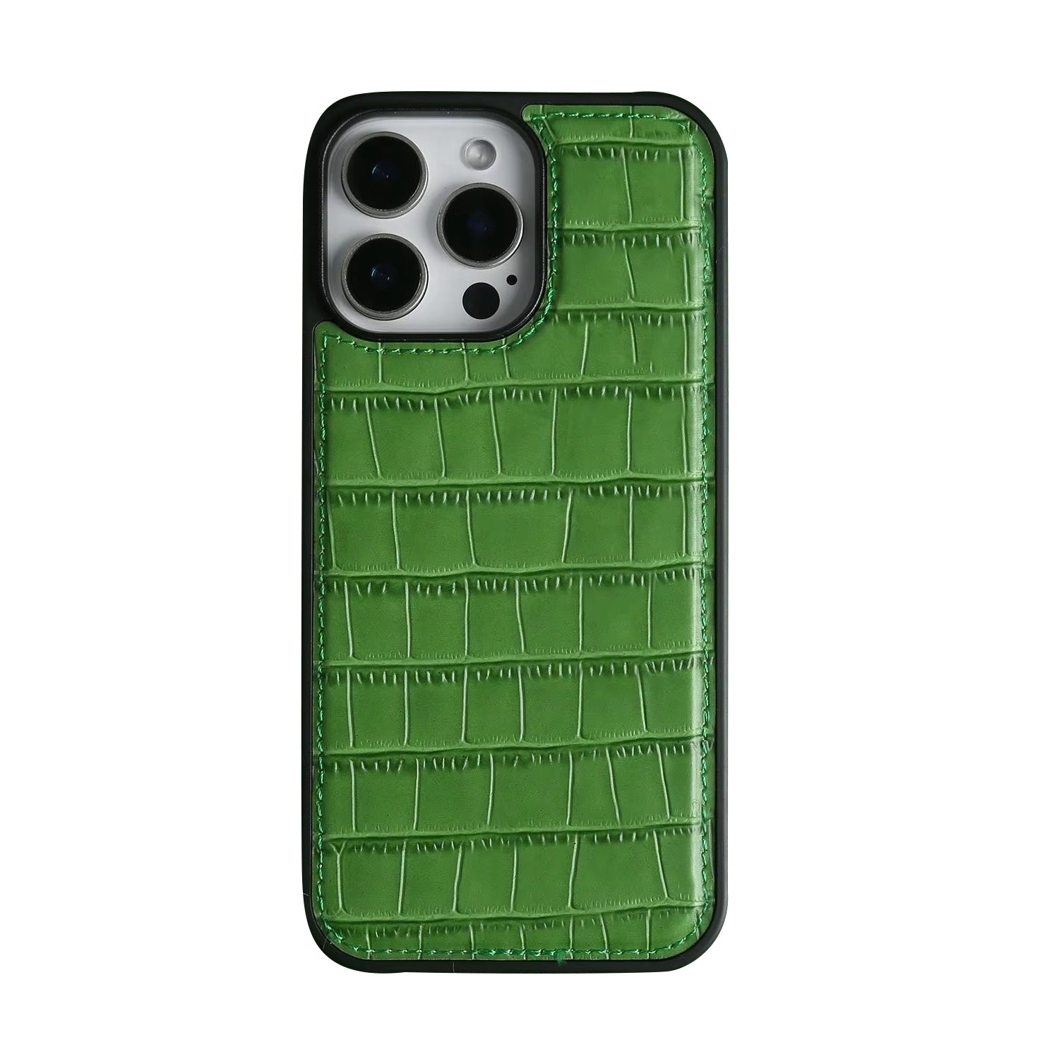 Premium iPhone Case — Crocodile-Pattern Genuine Cowhide Leather Cover with Shockproof TPU Protection, Anti-Fingerprint Finish and Raised Camera Lips