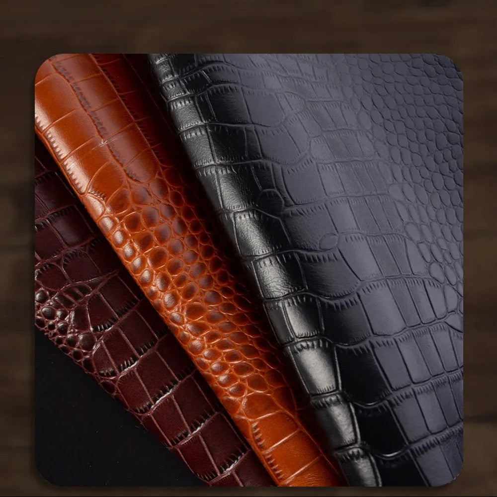 Premium iPhone Case — Crocodile-Pattern Genuine Cowhide Leather Cover with Shockproof TPU Protection, Anti-Fingerprint Finish and Raised Camera Lips