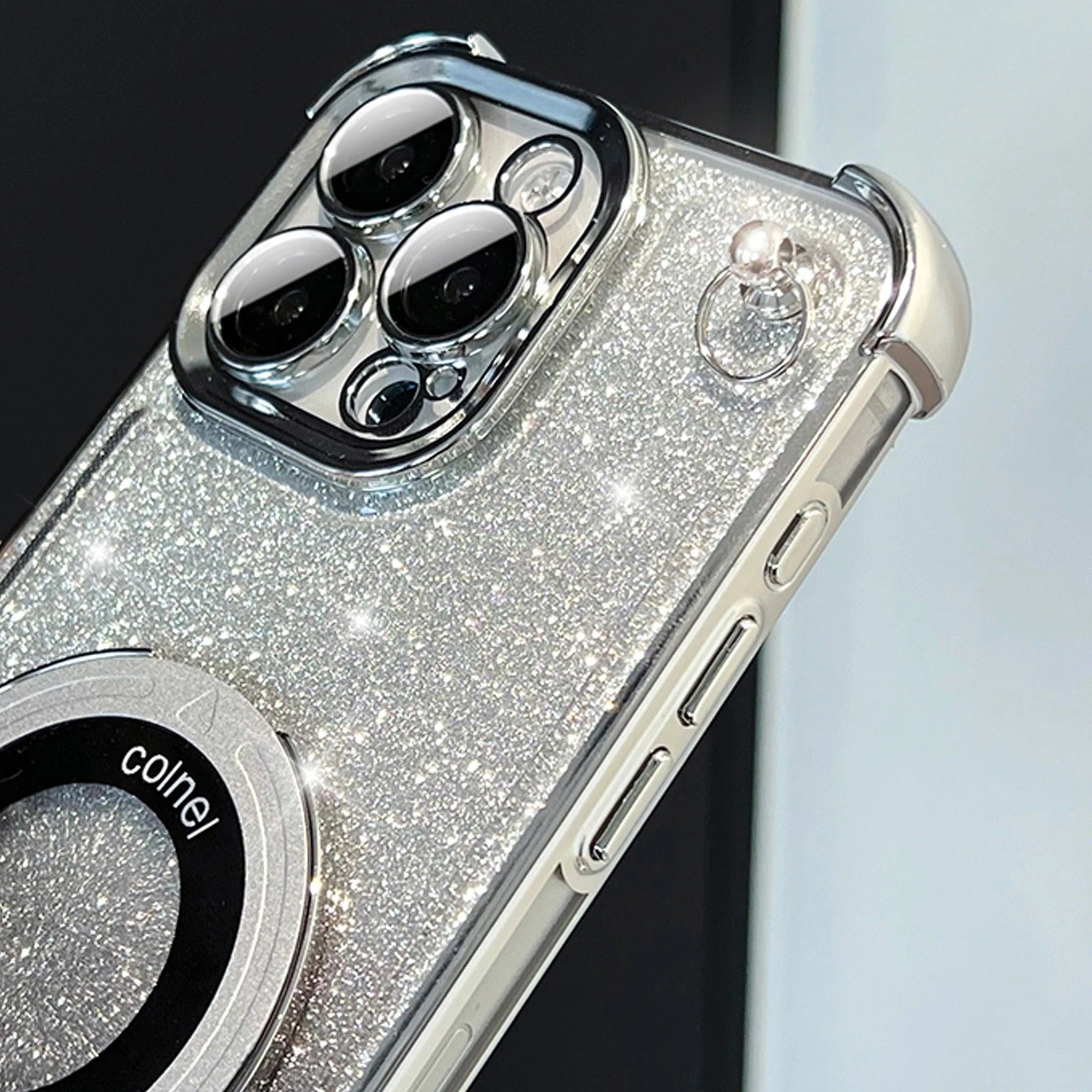 Premium iPhone Case — Four-Corner Anti-Drop TPU Cover with Wireless Charging Holder, Shockproof Lanyard Design & Half-Wrapped Protection