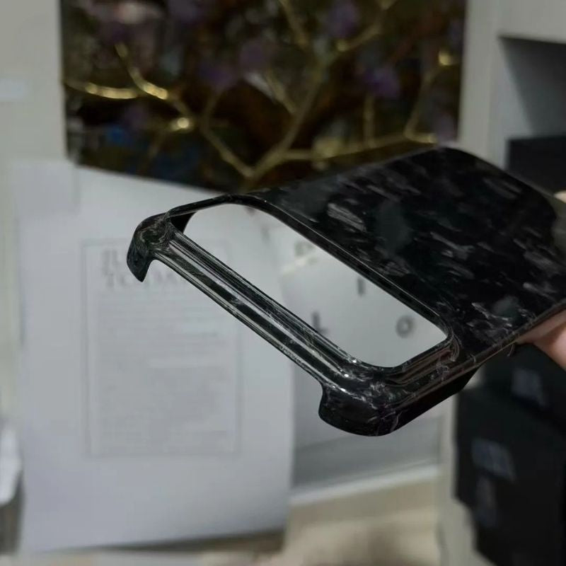 Premium iPhone Case — Genuine Forged Carbon Fiber Lightweight Cover with Anti-Fingerprint Non-Slip Surface & Tough Slim Business Protection