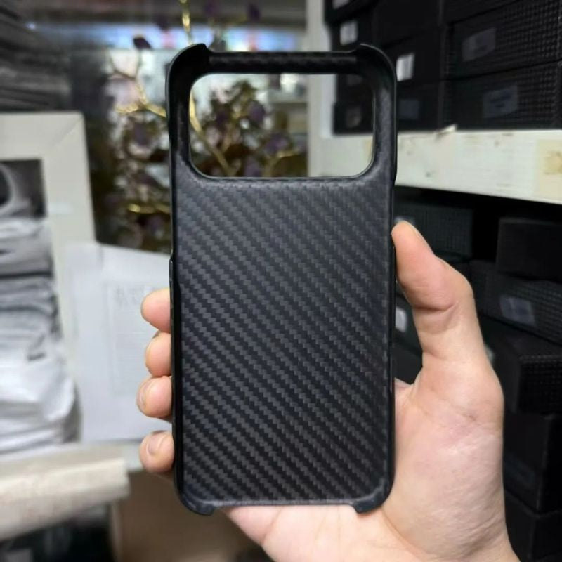 Premium iPhone Case — Genuine Forged Carbon Fiber Lightweight Cover with Anti-Fingerprint Non-Slip Surface & Tough Slim Business Protection