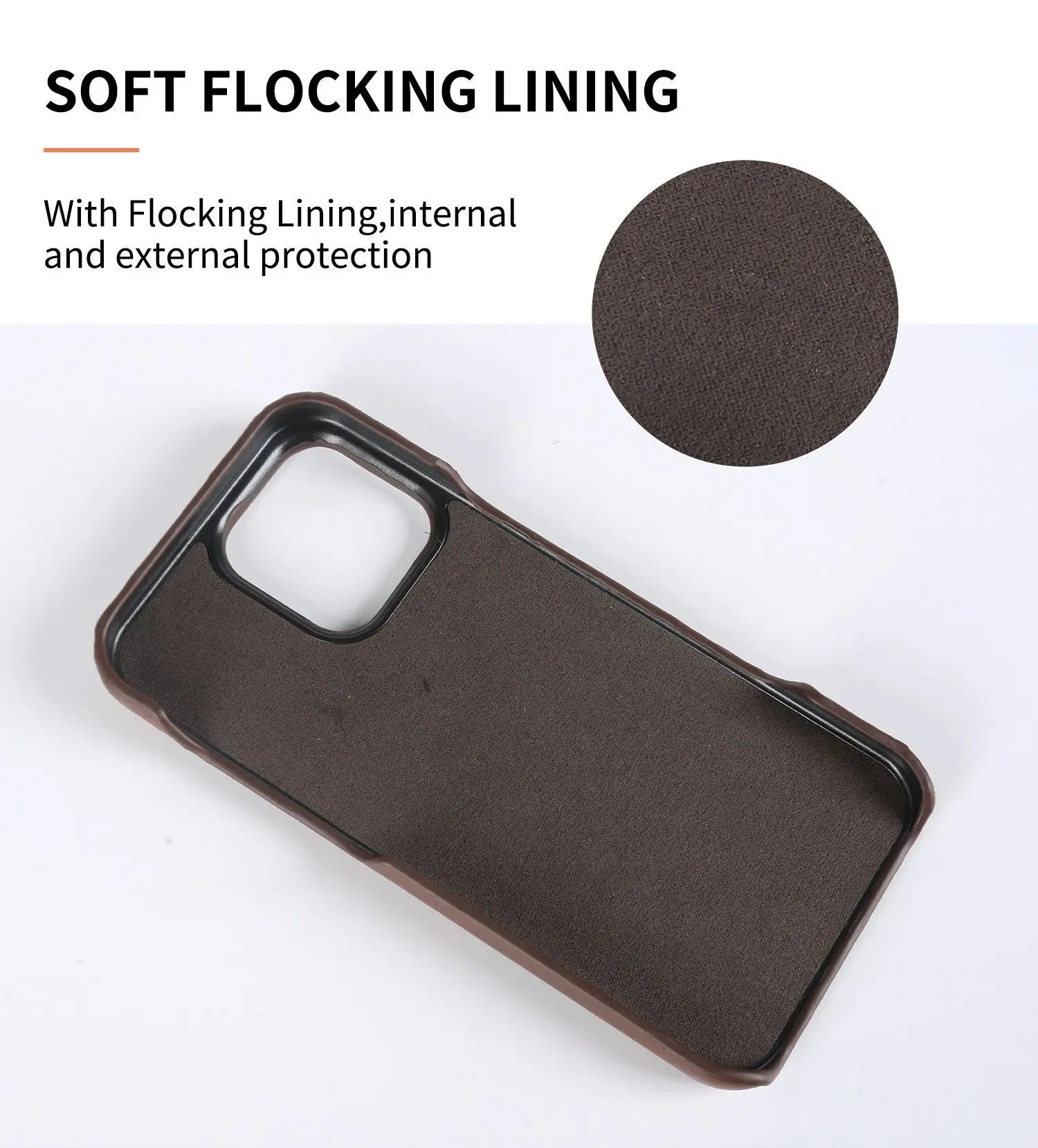 Premium iPhone Case — Genuine Leather Card Slot Back Cover with Vintage Aesthetic Design, Lightweight Anti-Scratch Non-Slip Protection