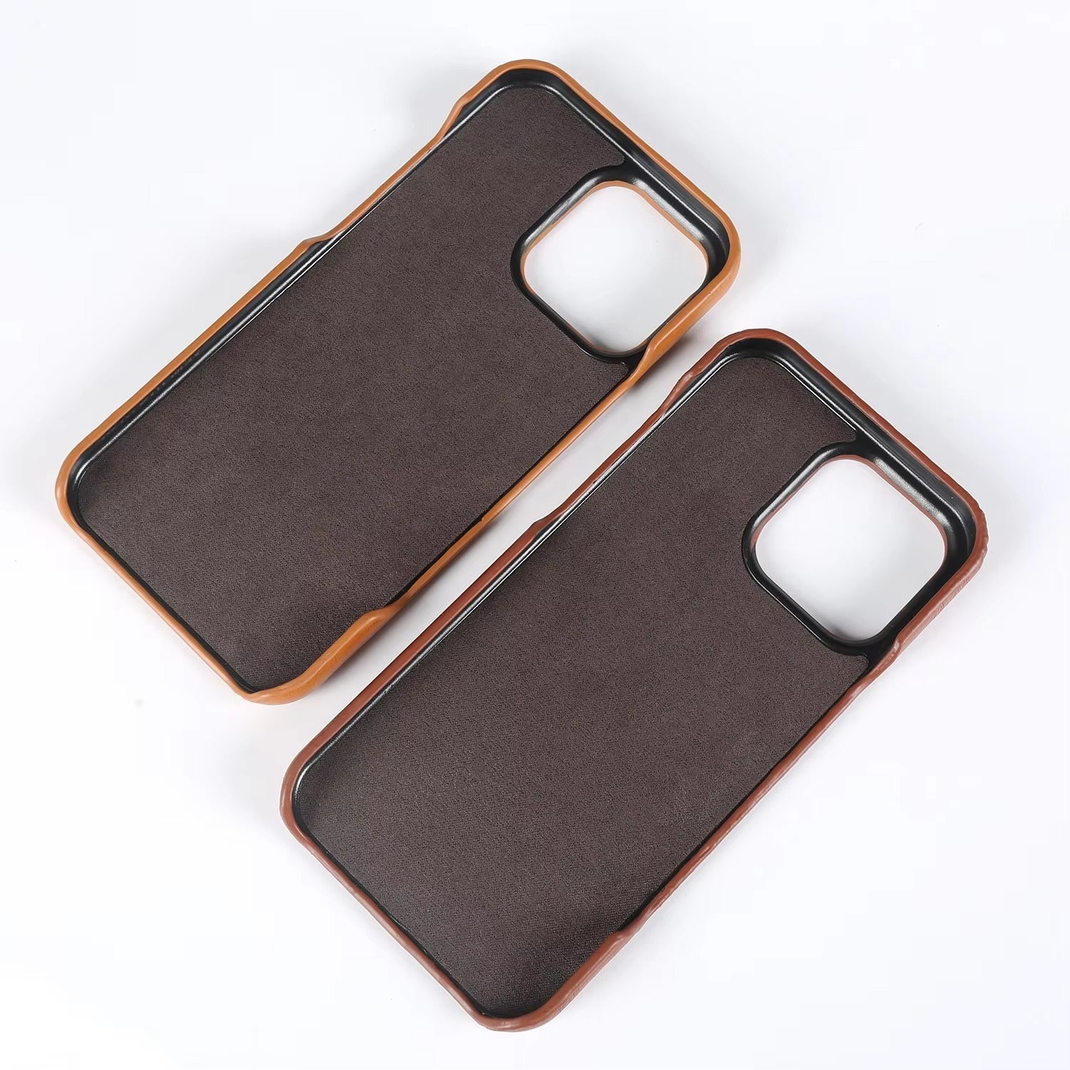 Premium iPhone Case — Genuine Leather Card Slot Back Cover with Vintage Aesthetic Design, Lightweight Anti-Scratch Non-Slip Protection
