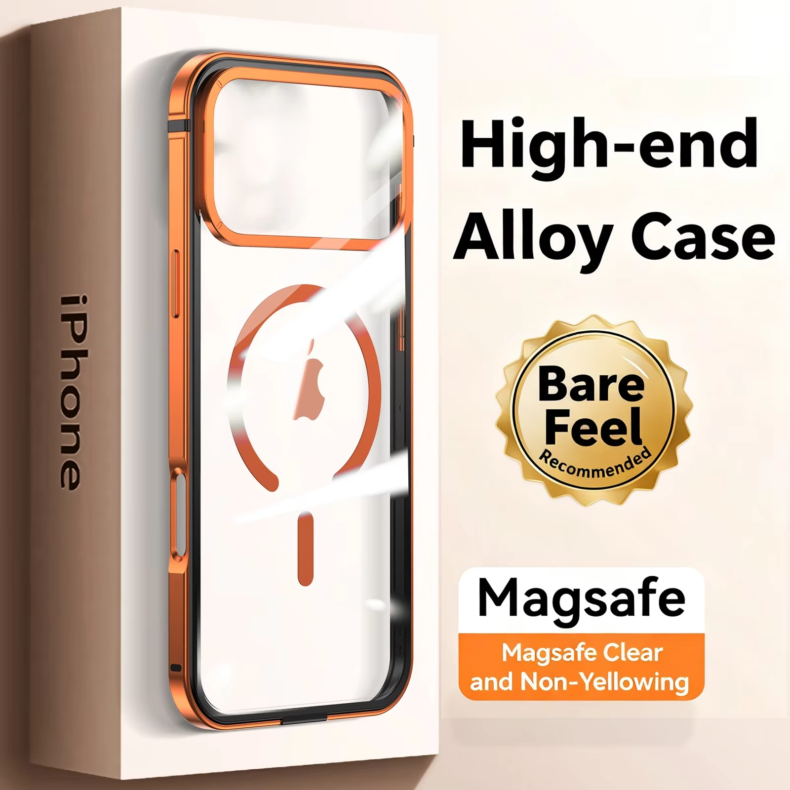 Premium iPhone Case — High-End Metal Frame with MagSafe Magnetic Charging, HD Acrylic Backplate, Durable Aluminum Alloy Protective Design