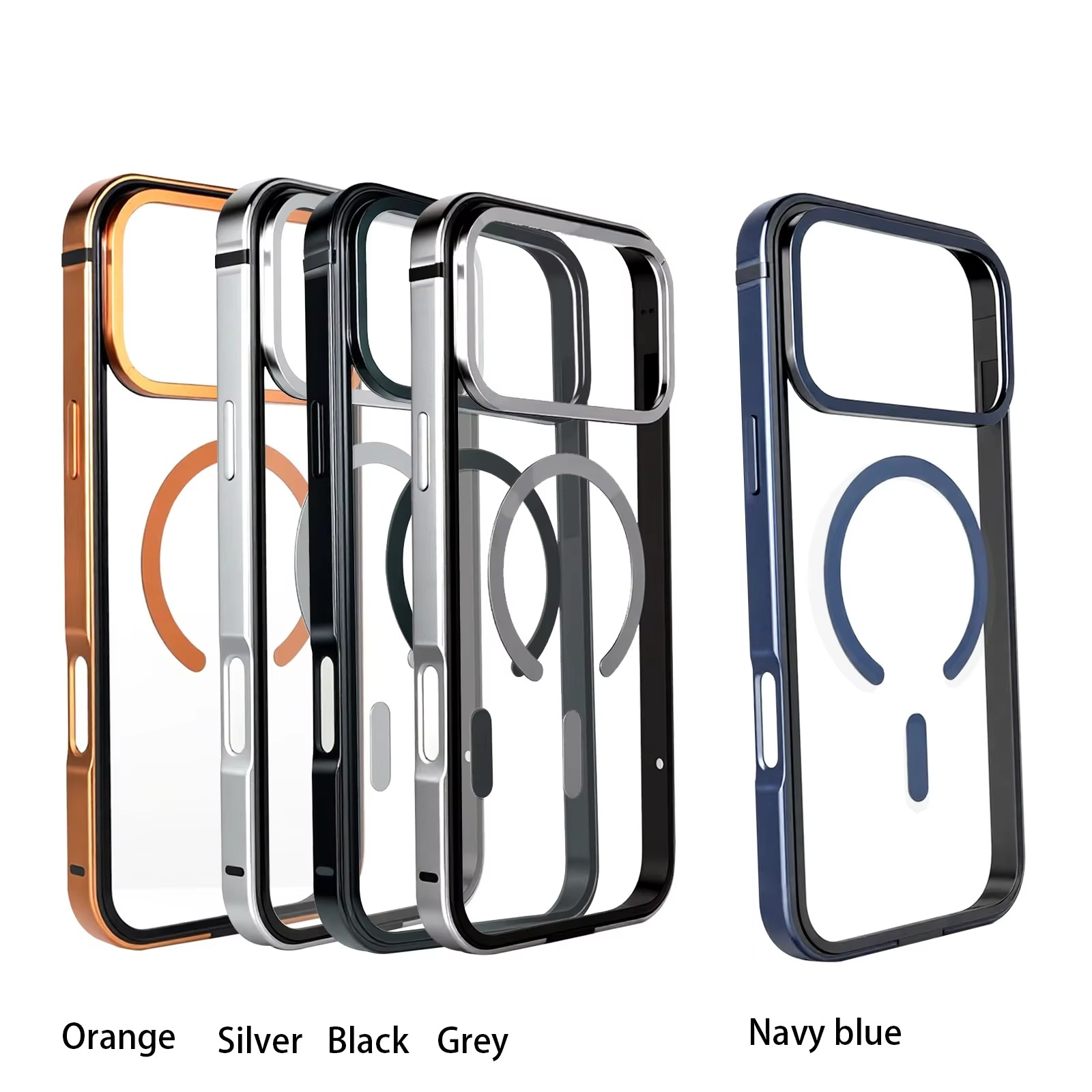 Premium iPhone Case — High-End Metal Frame with MagSafe Magnetic Charging, HD Acrylic Backplate, Durable Aluminum Alloy Protective Design