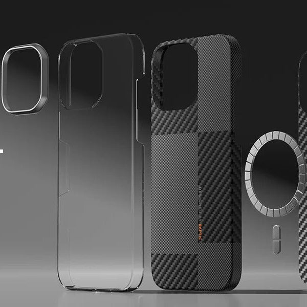 Premium iPhone Case — Kevlar Aramid Fiber MagSafe Cover with Military-Grade Drop Protection, Anti-Fingerprint Anti-Scratch Half-Wrapped Design & Wireless Charging Support