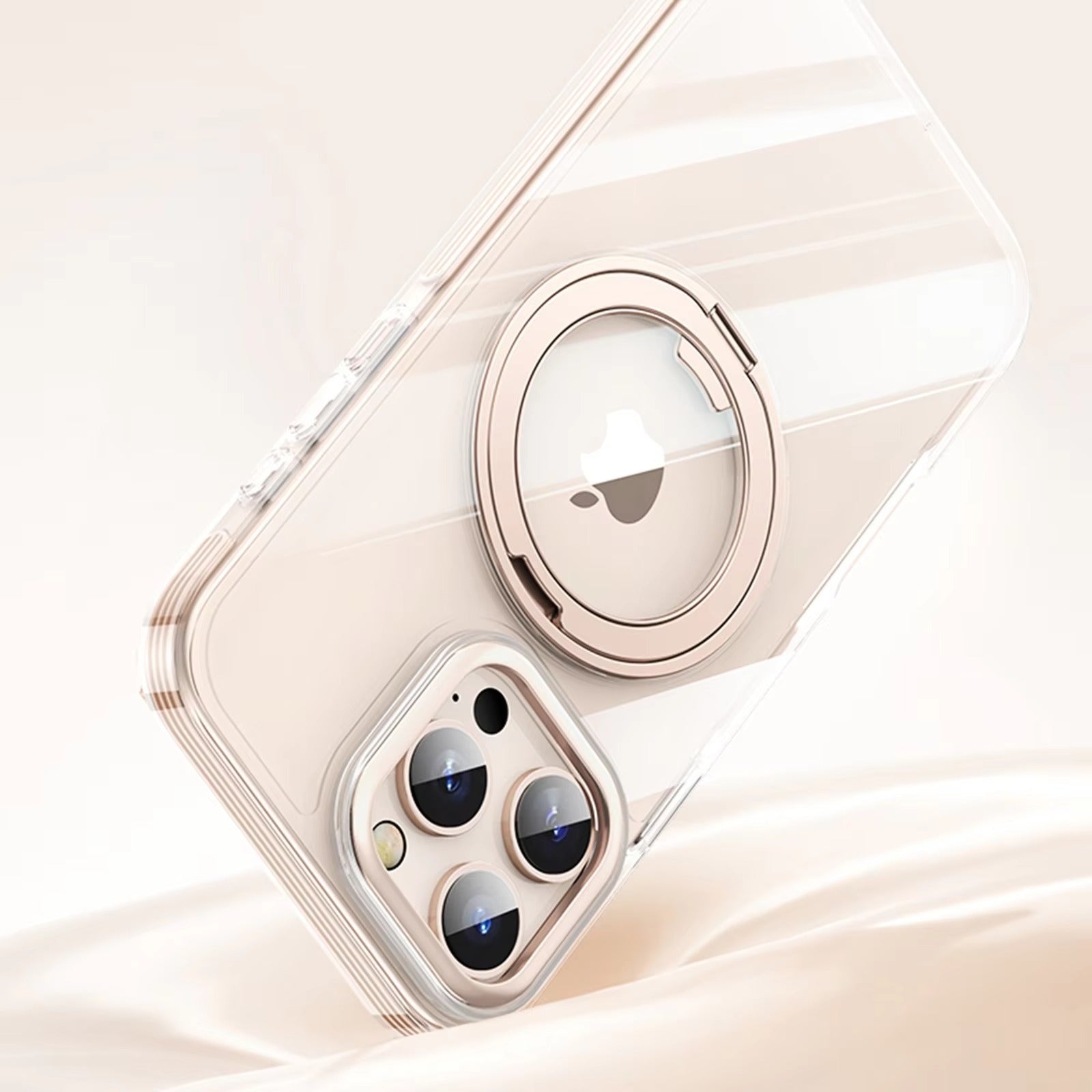 Premium iPhone Case — MagSafe Clear Protective Cover with 360° Ring Holder, Dustproof Design and Precise Fit Plastic Back Finish