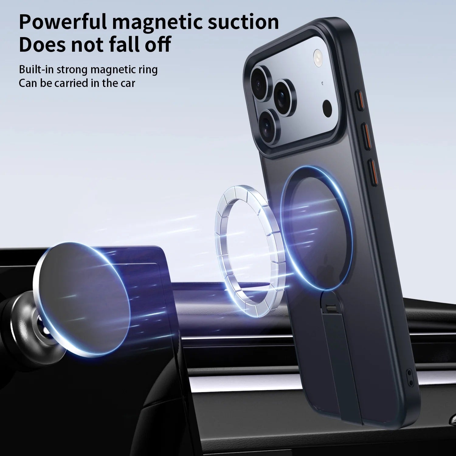 Premium iPhone Case — MagSafe Magnetic PC+TPU Cover with 360° Rotating Stand, Anti-Fingerprint Design and Durable Shock-Resistant Protection