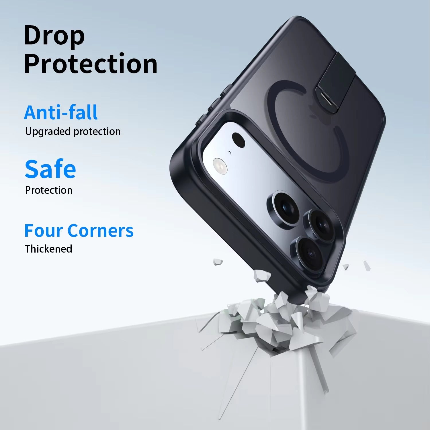 Premium iPhone Case — MagSafe Magnetic PC+TPU Cover with 360° Rotating Stand, Anti-Fingerprint Design and Durable Shock-Resistant Protection