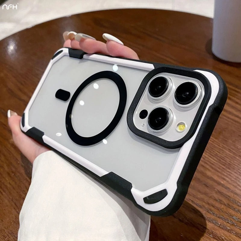 Premium iPhone Case — MagSafe Magnetic Transparent Acrylic Bumper Cover with Shockproof Lightweight Anti-Fingerprint Non-Slip Design