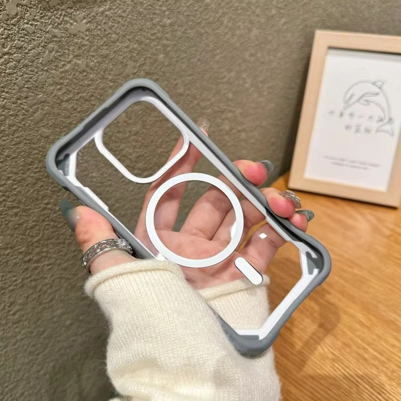 Premium iPhone Case — MagSafe Magnetic Transparent Acrylic Bumper Cover with Shockproof Lightweight Anti-Fingerprint Non-Slip Design