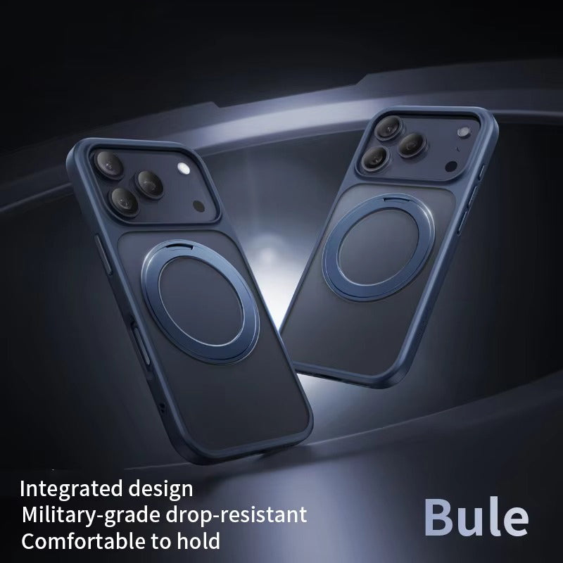 Premium iPhone Case — MagSafe Shockproof TPU Cover with 360° Rotating Stand, Camera Protection, Touch Button Design and Anti-Fingerprint Dustproof Finish