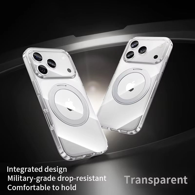 Premium iPhone Case — MagSafe Shockproof TPU Cover with 360° Rotating Stand, Camera Protection, Touch Button Design and Anti-Fingerprint Dustproof Finish