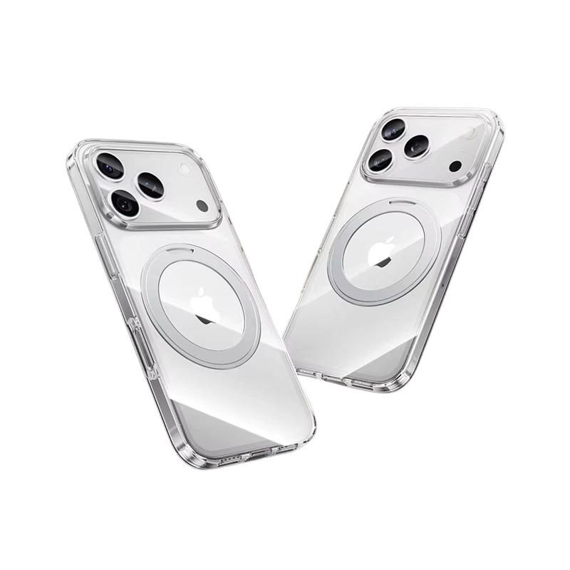 Premium iPhone Case — MagSafe Shockproof TPU Cover with 360° Rotating Stand, Camera Protection, Touch Button Design and Anti-Fingerprint Dustproof Finish