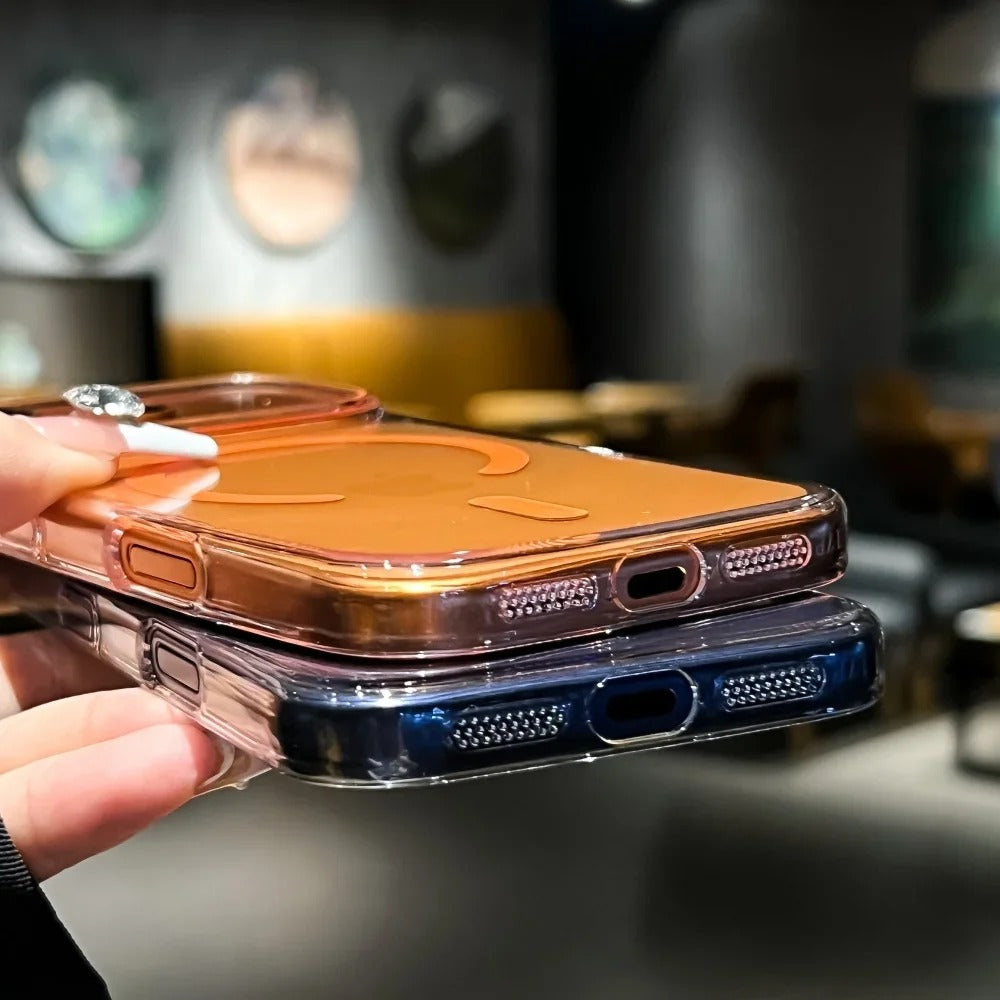 Premium iPhone Case — Magnetic Transparent Hard PC Slim Cover with Shockproof Protection and MagSafe Wireless-Charging Safe Design